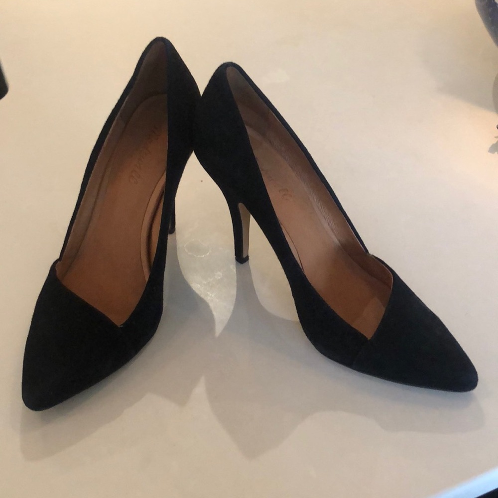 Madewell black suede heels